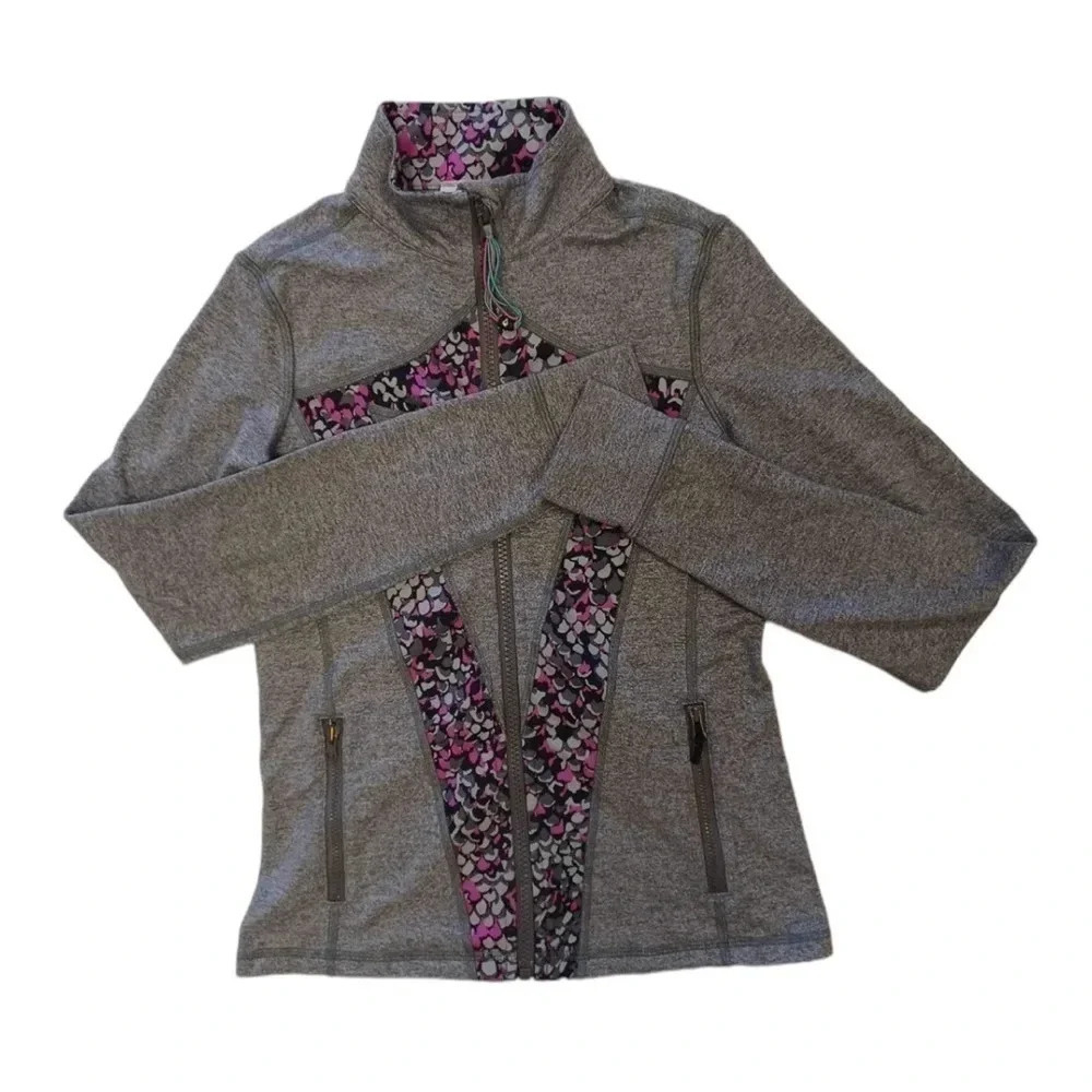 Ivivva Grey Athleisure Sporty Zip Up  Jacket Size 10